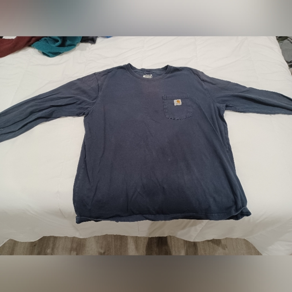 vintage Carhartt Men's Relaxed Fit Long-Sleeve Pocket T-Shirt (2XL)